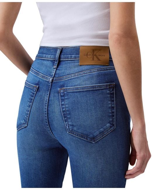 Calvin Klein Blue High-rise Flare Stretch Jeans