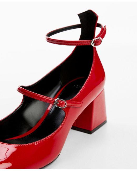 Mango Patent Leather Shoes in Red | Lyst