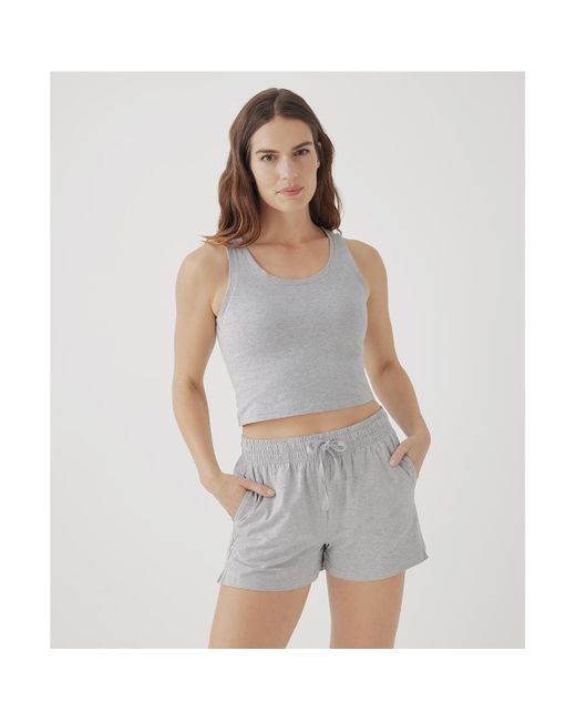 Pact Gray Cotton Cool Stretch Fitted Lounge Tank