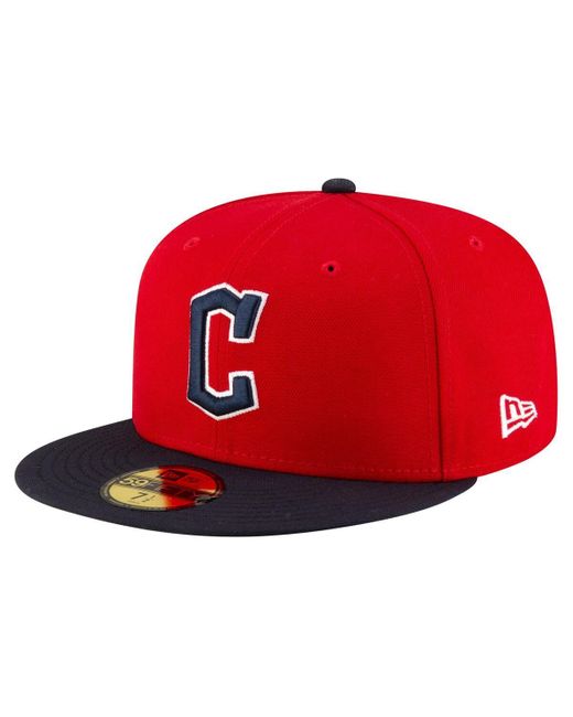 KTZ Red/black Cleveland Guardians Authentic Collection On Field 59fifty Fitted Hat for men