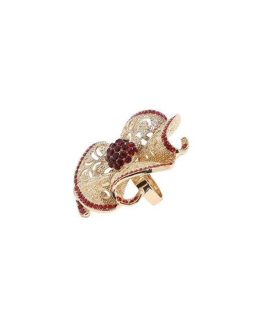 SOH Metallic Stone Setting Flower Ring