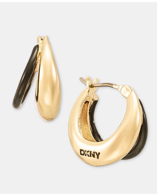 DKNY Metallic Puffy Split-hoop Earrings