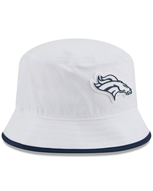 KTZ White Denver Broncos 2025 Nfl Training Camp Stretch Bucket Hat for men