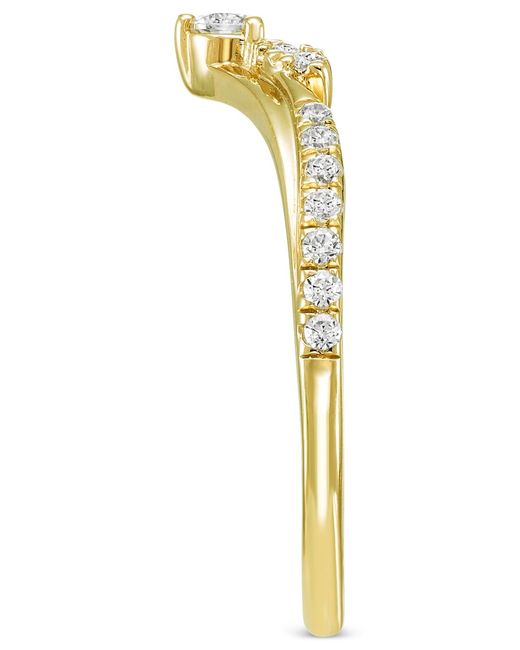 Macy's Diamond Chevron Contour Band (1/4 Ct. T.w. in Metallic | Lyst