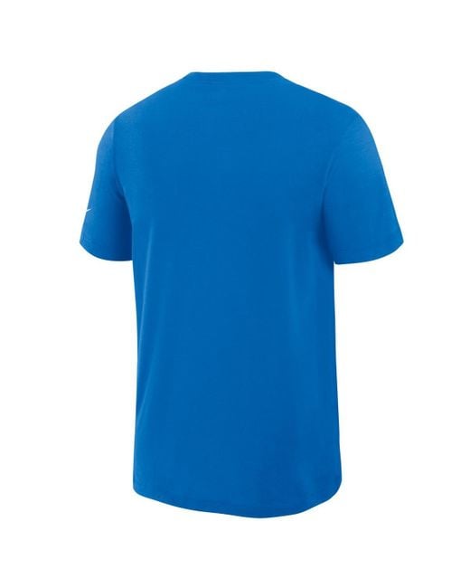 Nike Blue Detroit Lions Left End Run Slub Performance T-shirt for men