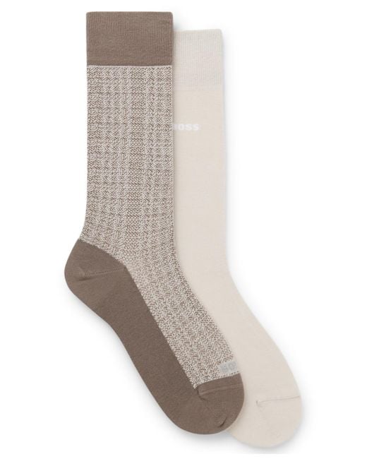Boss Gray 2-pack Mini Pattern Soft Socks for men