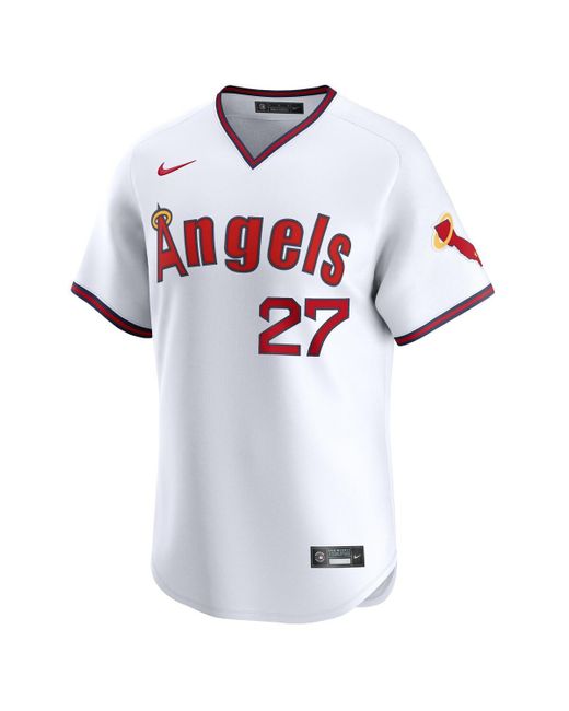 Nike White Mike Trout Los Angeles Angels Alternate Limited Jersey for men