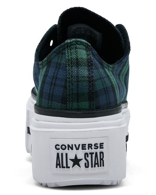 Converse Blue Chuck Taylor All Star Lift Double Stack Low Top Platform Casual Sneakers From Finish Line