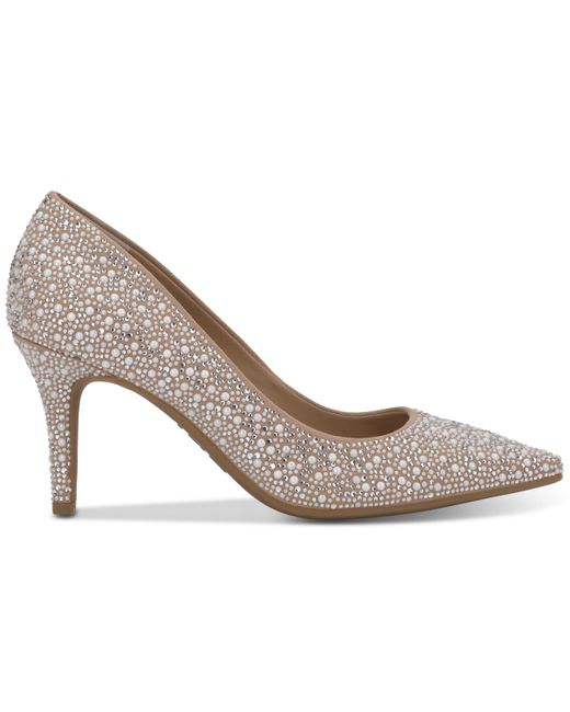 INC International Concepts Brown Zitah Embellished Pointed Toe Pumps