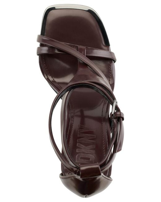 DKNY Metallic Audrey Strappy Stiletto Dress Sandals