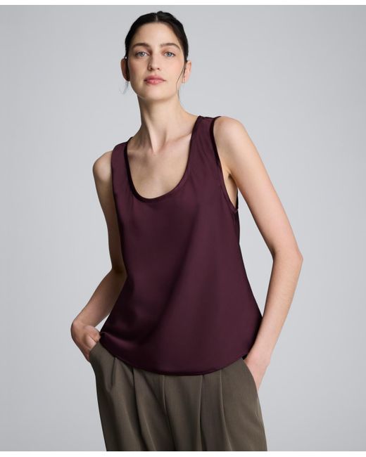 Kenneth Cole Purple Scoop Neck Sleeveless Tank Top