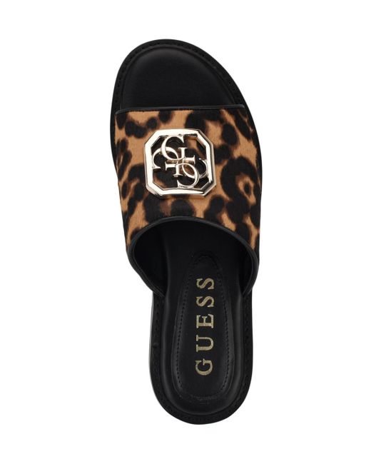 Guess Black Graysie Quattro G Embellished Flat Sandal