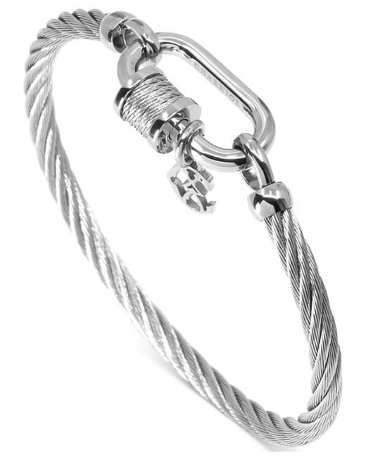 Charriol Forever Lock Cable Bangle Bracelet In Stainless Steel in White
