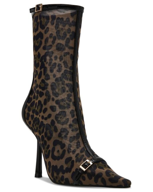 Steve Madden Black Ashlin Buckled Mesh Dress Booties