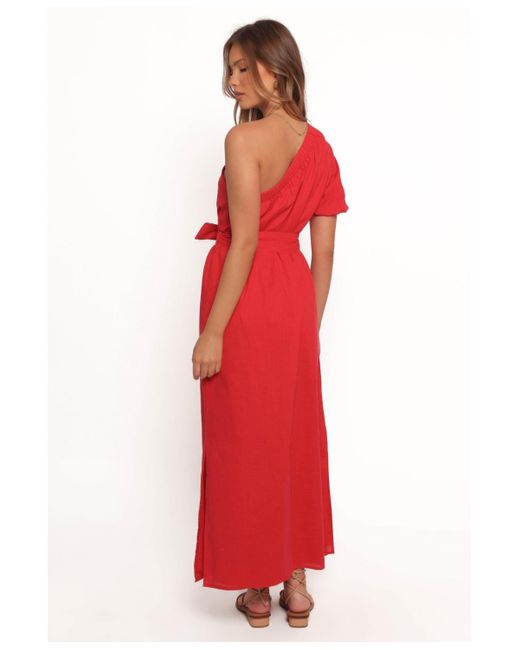 Petal & Pup Red Roma One Shoulder Midi Dress