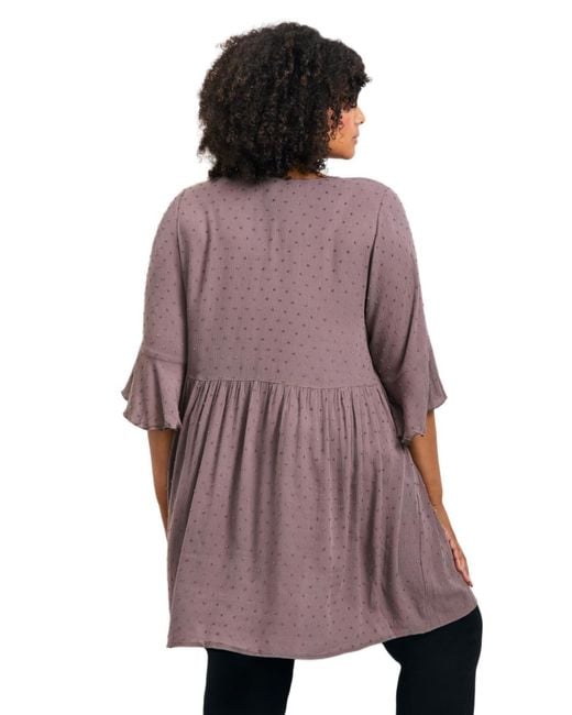 Avenue Purple Veronica Dobby Tunic