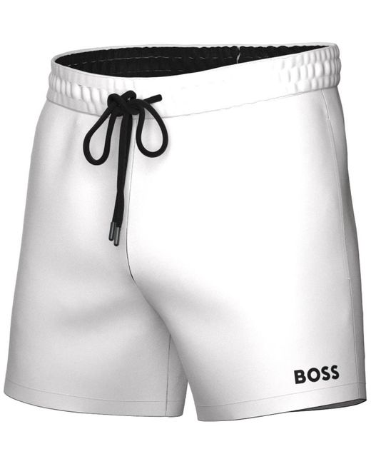 Boss White Boss By Lee Drawstring 5.3" Swim Trunks for men