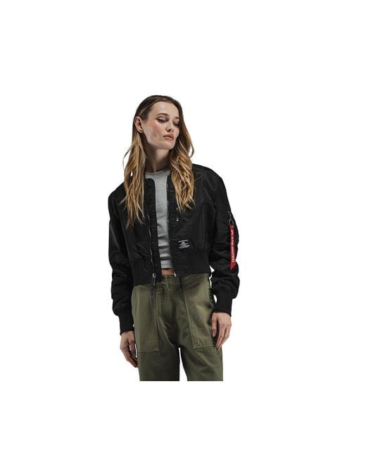 Alpha Industries Black L-2b Cropped Gen Ii Flight Jacket W