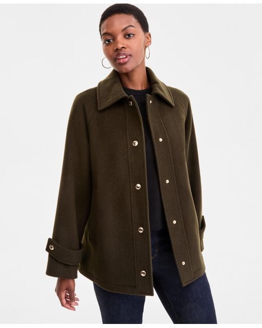 Michael Kors Brown Michael Collared Button-front Coat