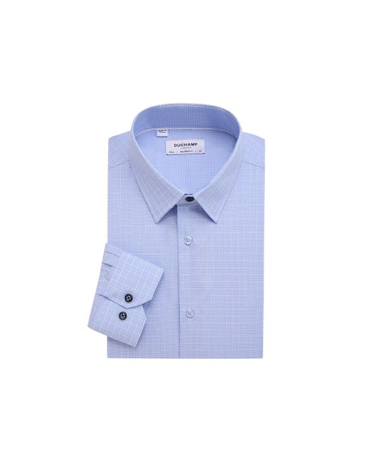 Duchamp Blue Checked Dress Shirt for men