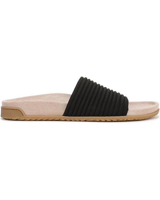 Vionic Black Evie Knit Slide Sandals