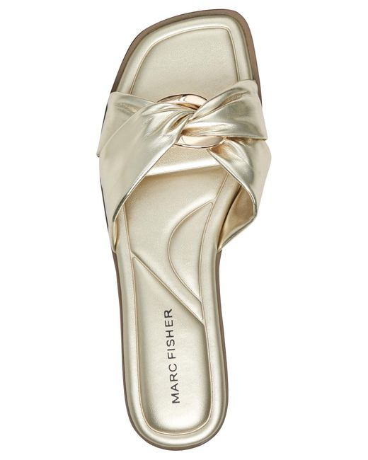 Fida Rajper Marc Fisher Fida Slip-on Flat Sandals in White | Lyst