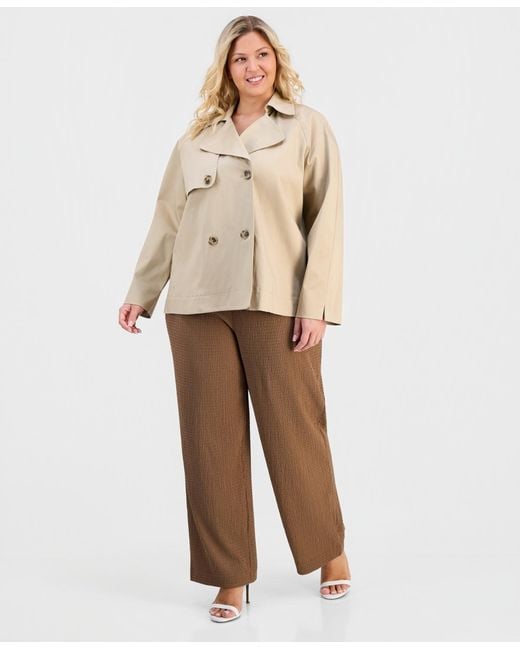 Anne Klein Essentials Natural Plus Size Double-breasted Blazer