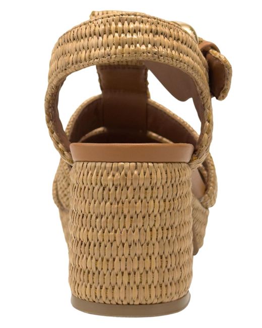 Aerosoles Brown Soave Square Toe Platform Sandals