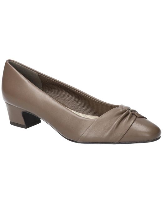 Easy Street Brown Lyanna Block-heel Slip-on Pumps