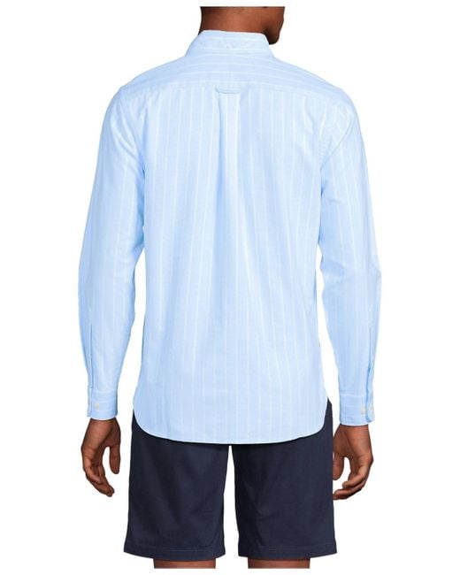 Lands' End Blue Traditional Fit Sail rigger Oxford Shirt for men