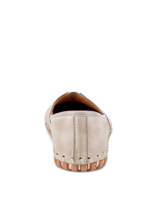 Spring Step Brown Kathaleta Leather Slip-on Comfort Flats