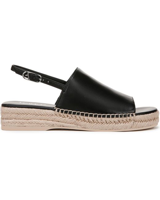 Franco Sarto Black Rune Open Round Toe Slingback Espadrille Sandals