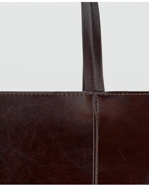 Mango White Medium Shopper Bag