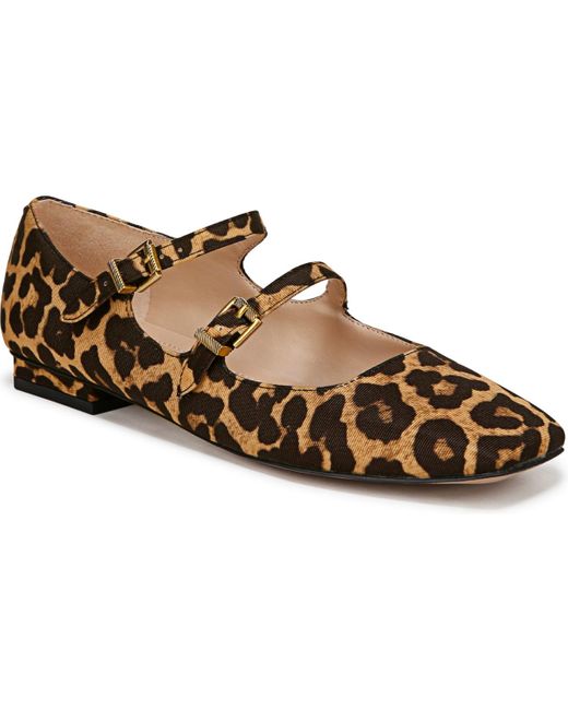 Franco Sarto Brown Tesoro Square Toe Mary Jane Flats