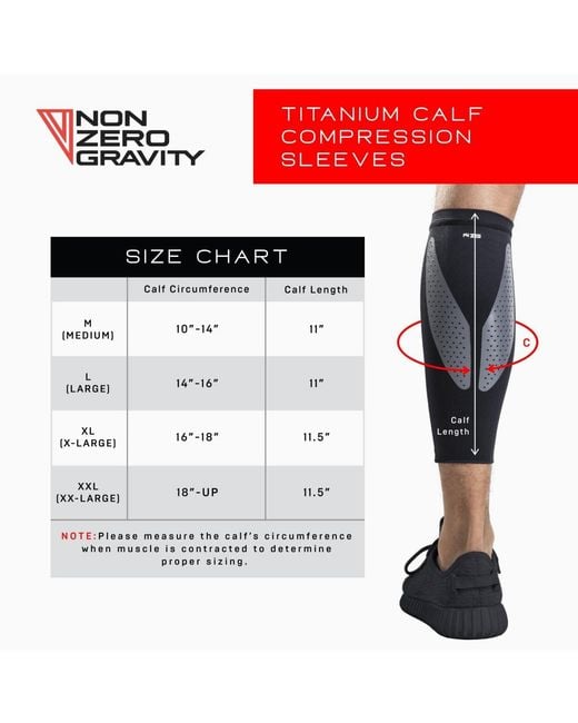 Nonzero Gravity Black Titanium Calf Compression Sleeves (size M)