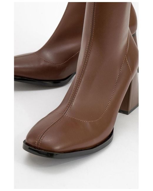 Prologue Shoes Brown Plesa Chunky Heel Boot ()