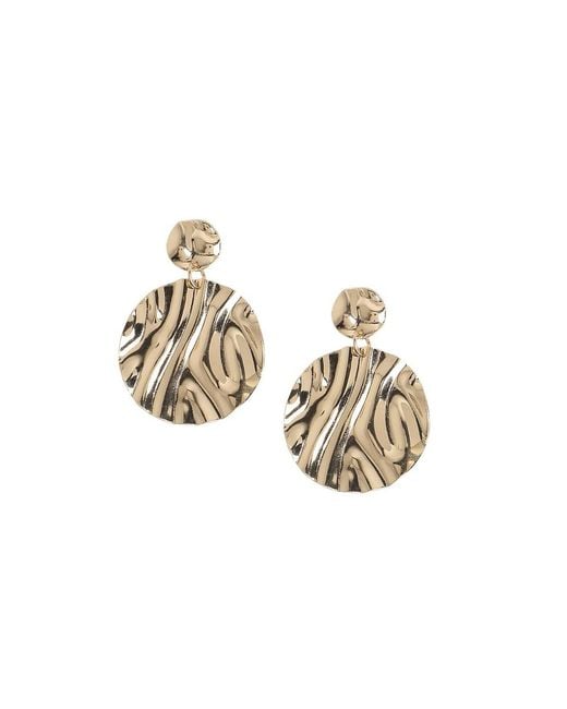 SOH Metallic Dented Circular Drop Earrings
