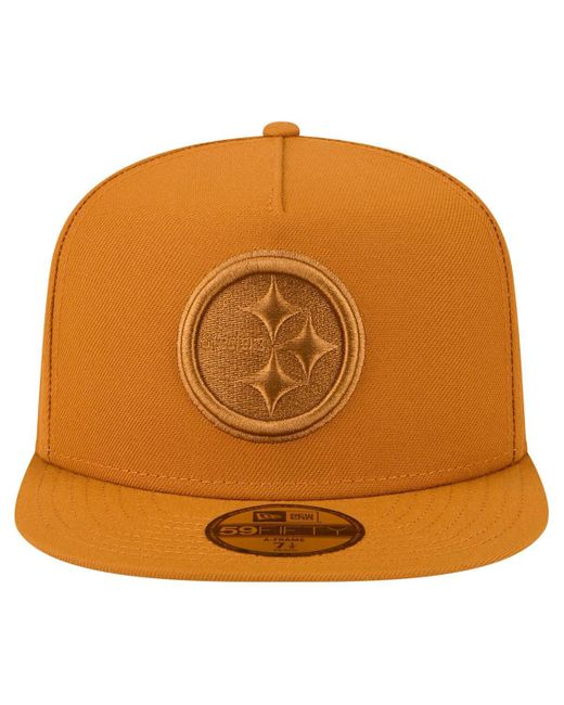 KTZ Orange Pittsburgh Steelers Color Pack A-frame 59fifty Fitted Hat for men