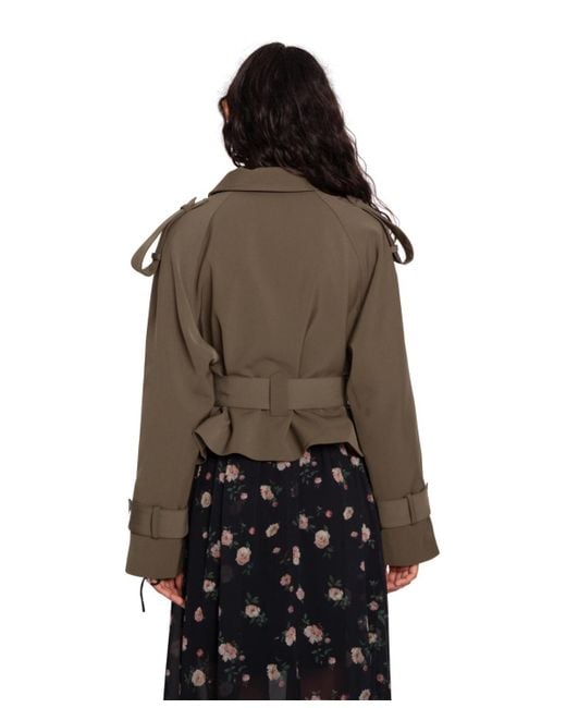 Belle & Bloom Brown Fast Car Cropped Trench