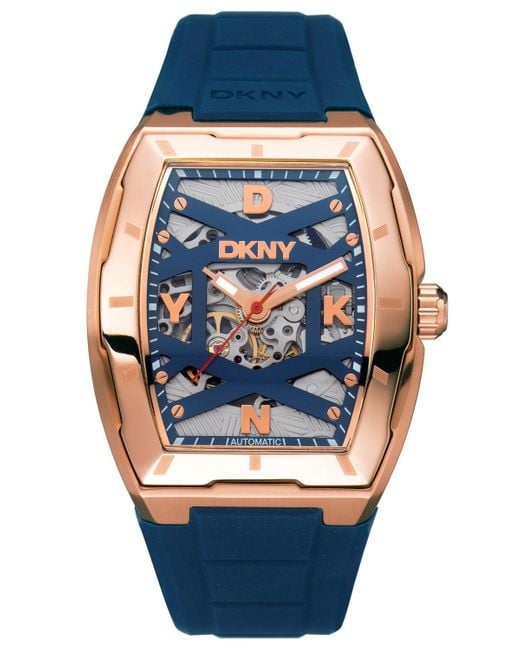 DKNY Blue Urban Automatic Silicone Strap Watch for men