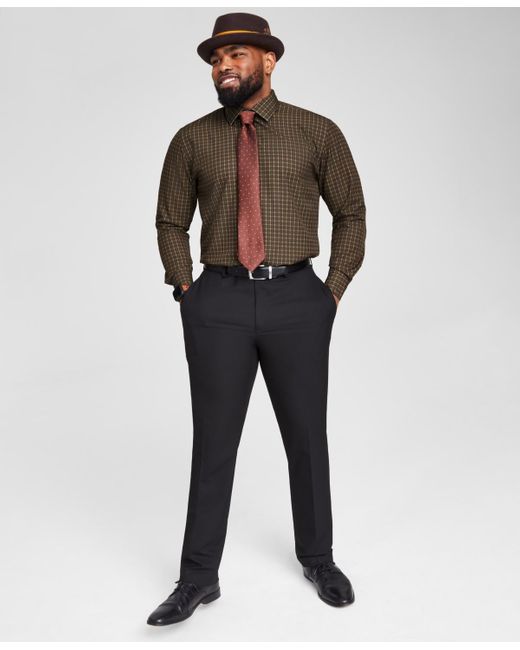 mens black plaid dress shirt