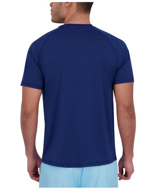 Spyder Blue Short Sleeve Waffle-knit Crewneck Swim Shirt for men