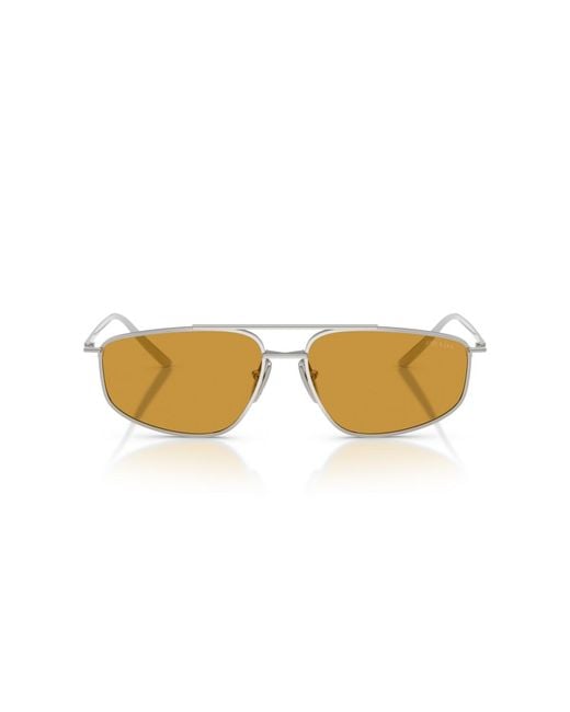 Prada Metallic Rectangle Sunglasses