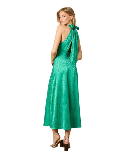 Oasis Green Bias Halterneck Midi Dress