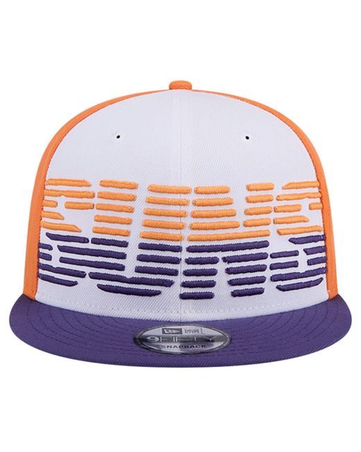 KTZ Blue White/purple Phoenix Suns Throwback Gradient Tech Font 9fifty Snapback Hat for men