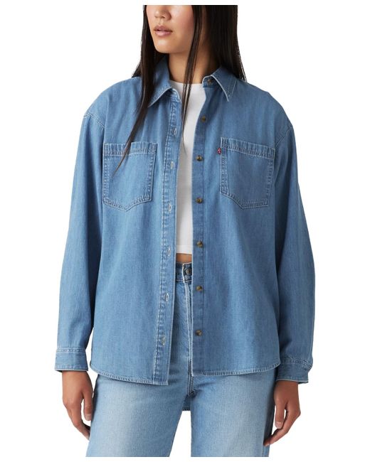 Levi's Blue Iris Button-front Cotton Overshirt