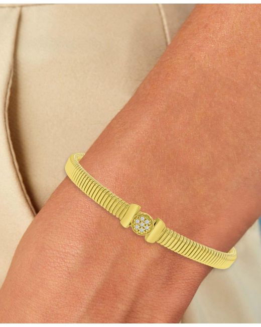 Macy's Yellow Cubic Zirconia Cluster Tubogas Cuff Bracelet