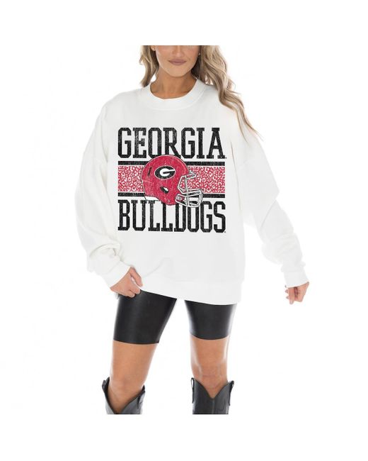 Gameday Couture Women's White Georgia Bulldogs Fair Catch Pullover Sweatshirt
