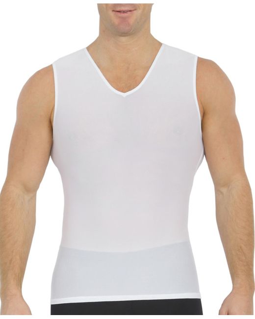 Instaslim White Big & Tall Power Mesh Compression Sleeveless V-neck Shirt for men