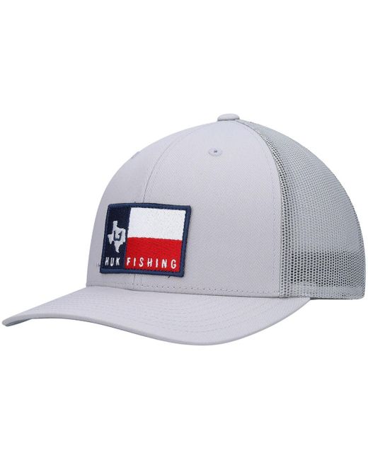 HUK Gray Big State Trucker Snapback Hat for men